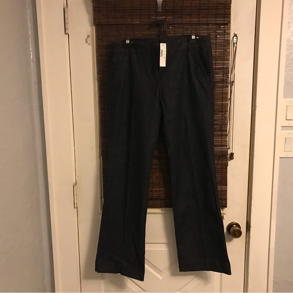 NWT Womens J. Crew City Fit Wide Leg Trouser Dark Rinse Denim Size 8 - Picture 1 of 7